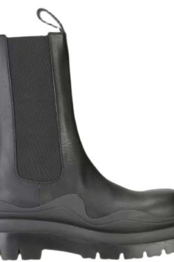 Women's Genuine Leather White Chelsea Boots - Thick-Soled Height-Increasing British Style Mid-Calf Boots