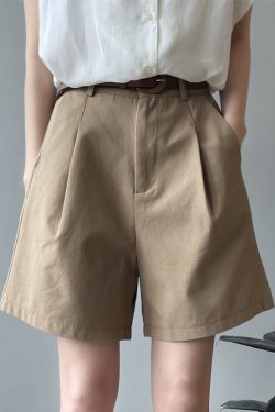 Women's High-Waisted Loose Fit Work Shorts - 2025 Summer Korean Style Wide-Leg Casual Fashion Pants