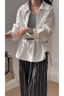 Women's Long Sleeve Two-Piece Set - Summer 2025 Layered Camisole with Belt, Chic and Elegant Style for Effortless Fashion