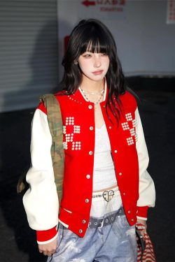 Women's Loose American Street Baseball Jacket, Trendy Fall Winter Layer, Thickened Subculture Style, Casual Urban Outerwear