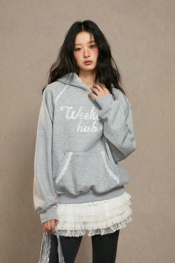 Women's Loose Fleece Hoodie Coat - Thick Gray Top for Autumn Winter 2024, Casual Streetwear Style