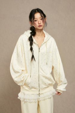 Women's Loose Korean-Style Fleece Hoodie Jacket for Autumn and Winter - Unique and Stylish Outerwear