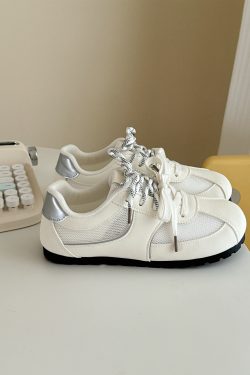Women's Mesh Puff Sneakers - Breathable Single-Layer Training Shoes for Summer 2025 - Lightweight White Sneakers