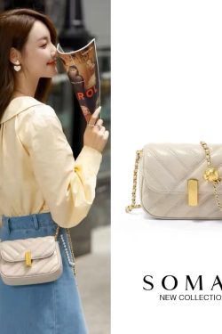 Women's Mini Square Crossbody Bag - Chanel-Style Diamond Quilted Underarm Bag with Chain - Trendy Niche Fashion Accessory