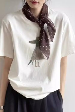 Women's Quirky Cartoon Print Short Sleeve T-Shirt - Casual Round Neck Cotton Top for Summer 2025, Harajuku Style