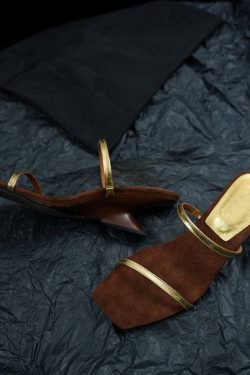 Women's Sheepskin High-Heeled Sandals 2024 - One-Strap Square Toe Open-Toe Irregular Heel for Summer Outdoor Style