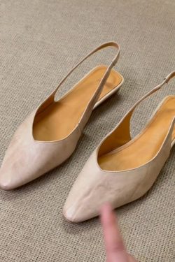 Women's Sheepskin Outdoor Sandals, Minimalist Style, Round Toe, Back Strap, Wedge Heel, Versatile Commuting Footwear