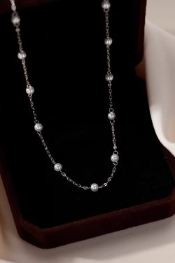 Women's Simple Bead Necklace Collarbone Chain - Elegant Minimalist Jewelry for Everyday Wear