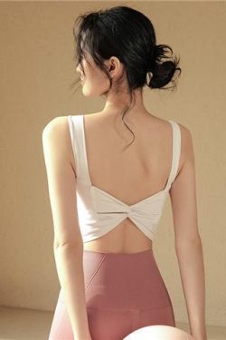 Women's Solid Color Yoga Top with Chest Pads, Stylish Camisole for Southeast Asia & European-American Fashion