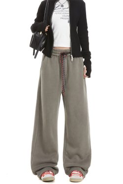 Women's Straight Leg Double Drawstring Hiphop Jazz Dance Pants - Trendy American Style Sportswear for Active Lifestyle