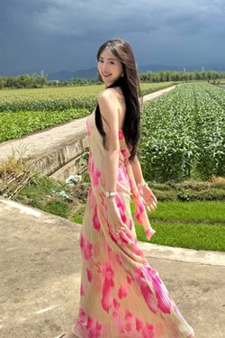 Women's Summer Bodycon Dress - Strapless Long Beach Skirt - Thailand Dopamine Outfit for Bali Vacation