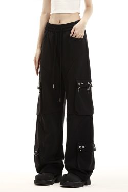 Women's Summer Wide-Leg Multi-Pocket Hip-Hop Casual Pants - Trendy Street Style for Dance and Sports