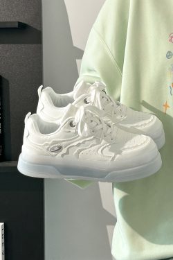 Women's Thick-Soled Jelly Sole White Shoes - Trendy Spring Design, Breathable Big Toe Style, Popular National Trend Footwear