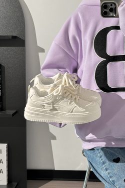 Women's Thick-Soled Platform Sneakers - Original Soft-Soled White Shoes for Spring, Trendy Big Head Design