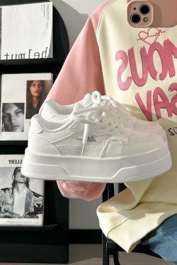 Women's Thick-Soled White Platform Shoes - Summer Breathable Mesh Height-Increasing Round-Toe Soft Leather Sneakers