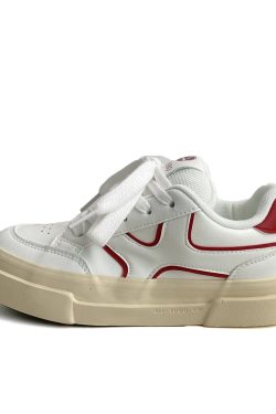 Women's Thick-Soled White Sneakers - Versatile American-style Casual Sports Shoes for Spring 2025, Perfect for Skate and Everyday Wear