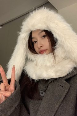 Women's Thickened Plush Hat and Scarf Set, Warm Fleece Neck Gaiter, Cute Winter Ear Protection, Cozy Two-Piece Accessory Set