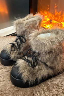 Women's Thickened Short Snow Boots 2024 - Warm Outdoor Cotton Winter Booties with Thick Sole
