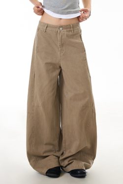 Women's Trendy American Style Wide Leg Casual Pants - Loose Fit Flattering Straight Leg Trousers for Effortless 90s-Inspired Look