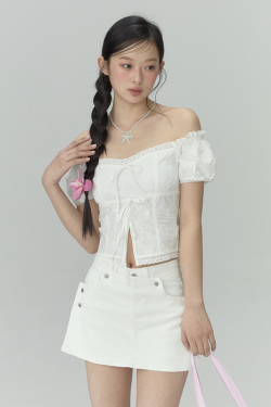 Women's White Denim Skirt - Spring/Summer 2025 Minimalist Korean Style Casual Fashion