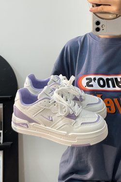 Women's White Thick-Soled Sneakers for Autumn - Versatile Niche Design, Student Style, Hong Kong Inspired Fashion Shoes