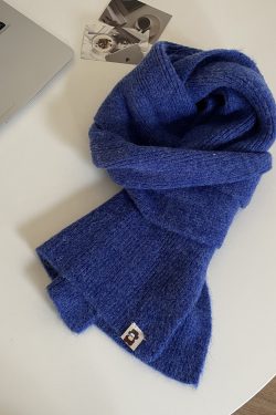 Women's Wool Blend Solid Color Scarf - 2024 Winter Style, High-End Korean & Japanese Design, Versatile Warm Neck Gaiter