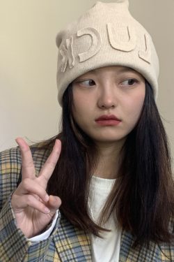 Women’s Wool Knit Hat - Versatile Autumn/Winter Warm Cap, Face-Shaping Design, Korean Style, Trendy for Couples