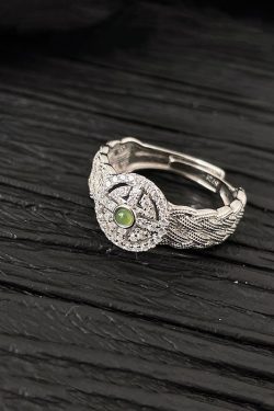 Woven Jade Stone Lace Ring for Women - High-End Light Luxury Fashion Accessory, Personalized Index Finger Design