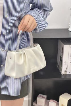 Wrinkled Cloud Bag for Women - 2025 Summer Style, Niche Design, Versatile Handbag, Trendy Chain Crossbody Bag