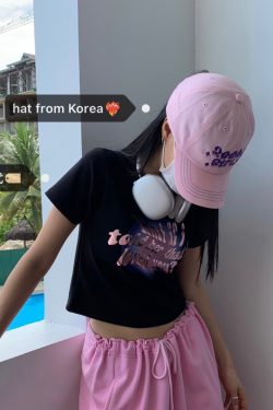 Y2K Cute Embroidered Soft Duckbill Baseball Cap - 2000s Korean Style Fashion Hat for Trendy Girls