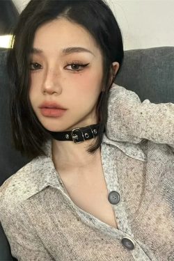 Y2K Dark Punk Choker Necklace - Harajuku Metal Rock Clavicle Chain Accessory for a Sweet, Cool Look