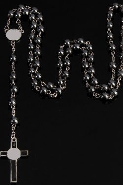 Y2K Gothic Cross Necklace Hoodie with Black Stone Chain - Sweet Cool Hot Girl Fashion Long Sweater Accessories