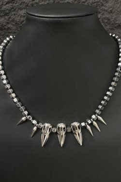 Y2K Hip-Hop Stud Necklace for Men and Women, Punk Clavicle Chain, Trendy Spicy Girl Subculture Neck Accessory