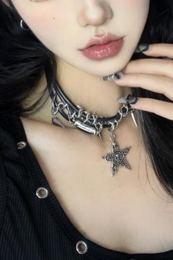 Y2K Multi-Layered Star Studded Choker Necklace - Trendy Dark Sweet Clavicle Chain for Spicy Girl Subculture Style