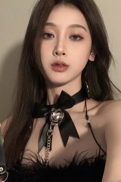 Y2K Punk Leather Choker Necklace for Women - Sweet Cool Hot Girl Versatile Bell Chain Rope Design