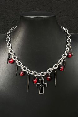 Y2K Rivet Punk Cross Necklace for Women, Sweet Cool Choker Accessory, Original Niche Design Clavicle Chain