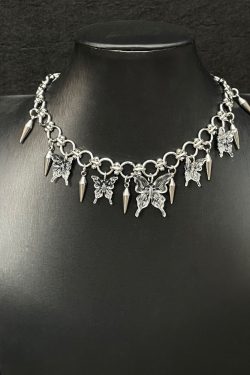 Y2K Transparent Small Butterfly Necklace for Women, Punk Style Clavicle Chain Accessory, Sweet Cool Niche Design