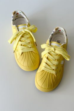 Yellow Thick-Soled Breathable Casual Sneakers for Women - Versatile Summer Shell Shoes, Trendy Little White Sneakers