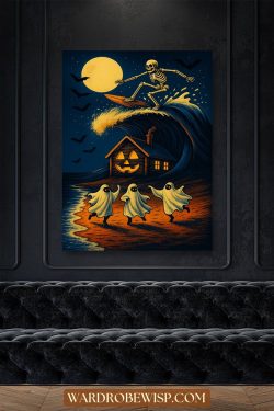 Skeleton Surfer Wall Art Trendy Outfits & Style