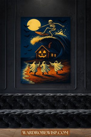 Skeleton Surfer Wall Art Trendy Outfits & Style
