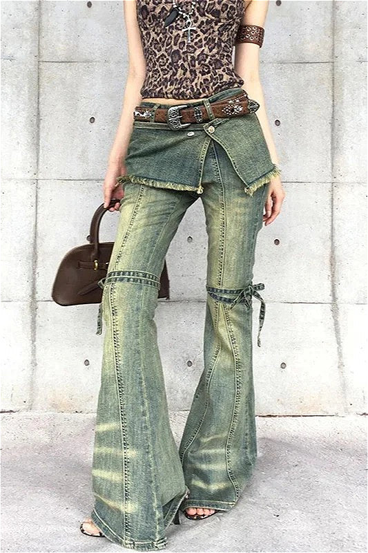Going Out Outfits, Blue Baggy High Waist Cargo Jeans