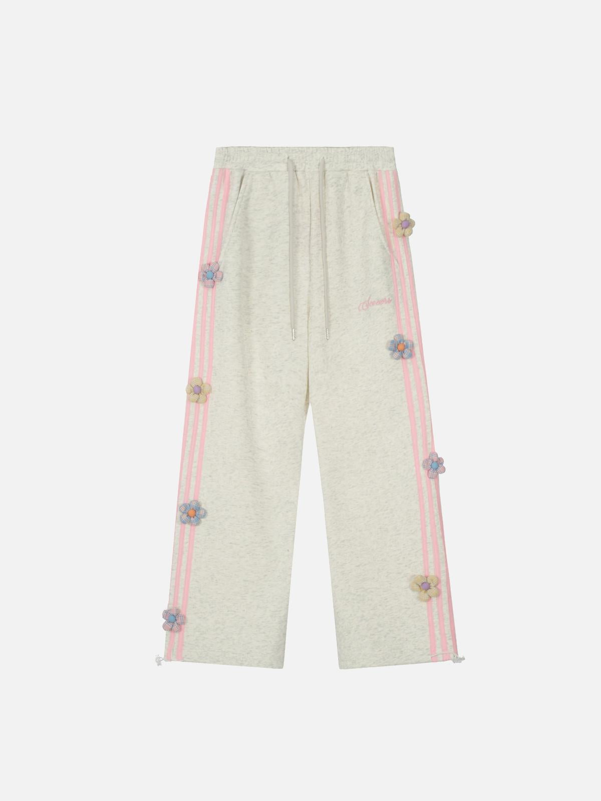 Concert Outfit 3D Flower Stripe Casual Pants