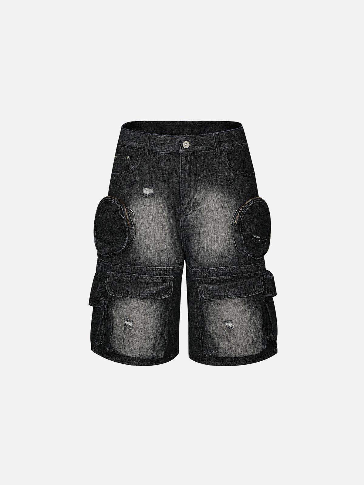 Concert Outfit 3D Multi Pocket Washed Jorts