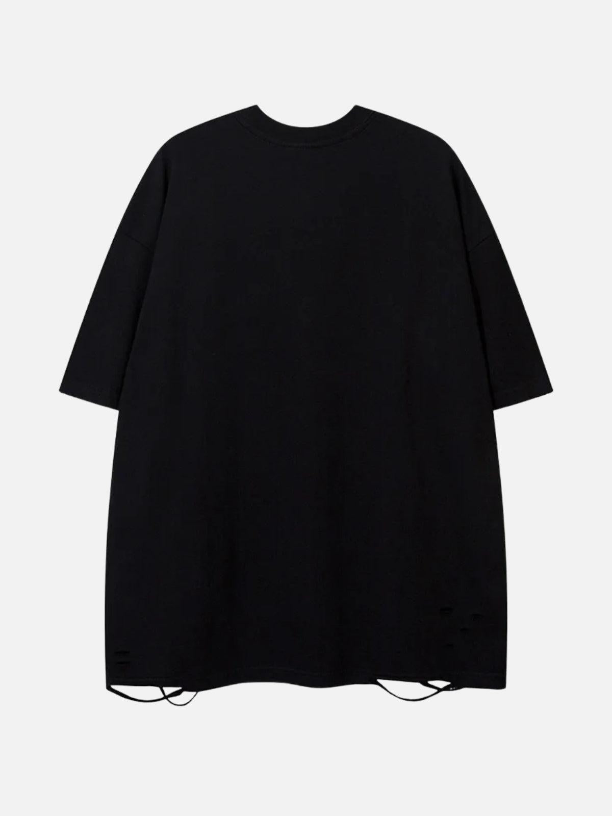 Concert Outfit Abstract Paint Ripped Tee