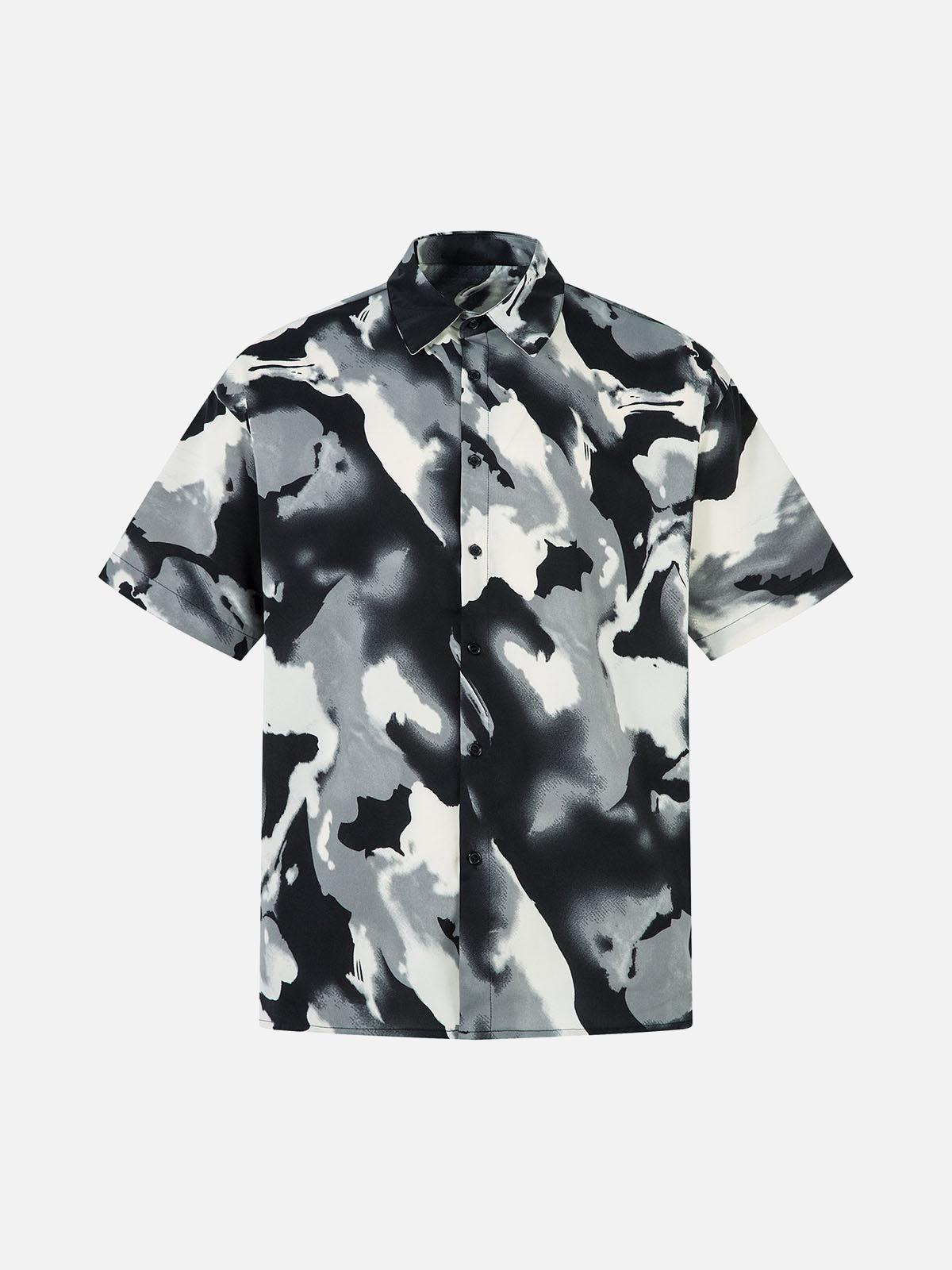 Concert Outfit Abstract Tie-Dye Print Shirt