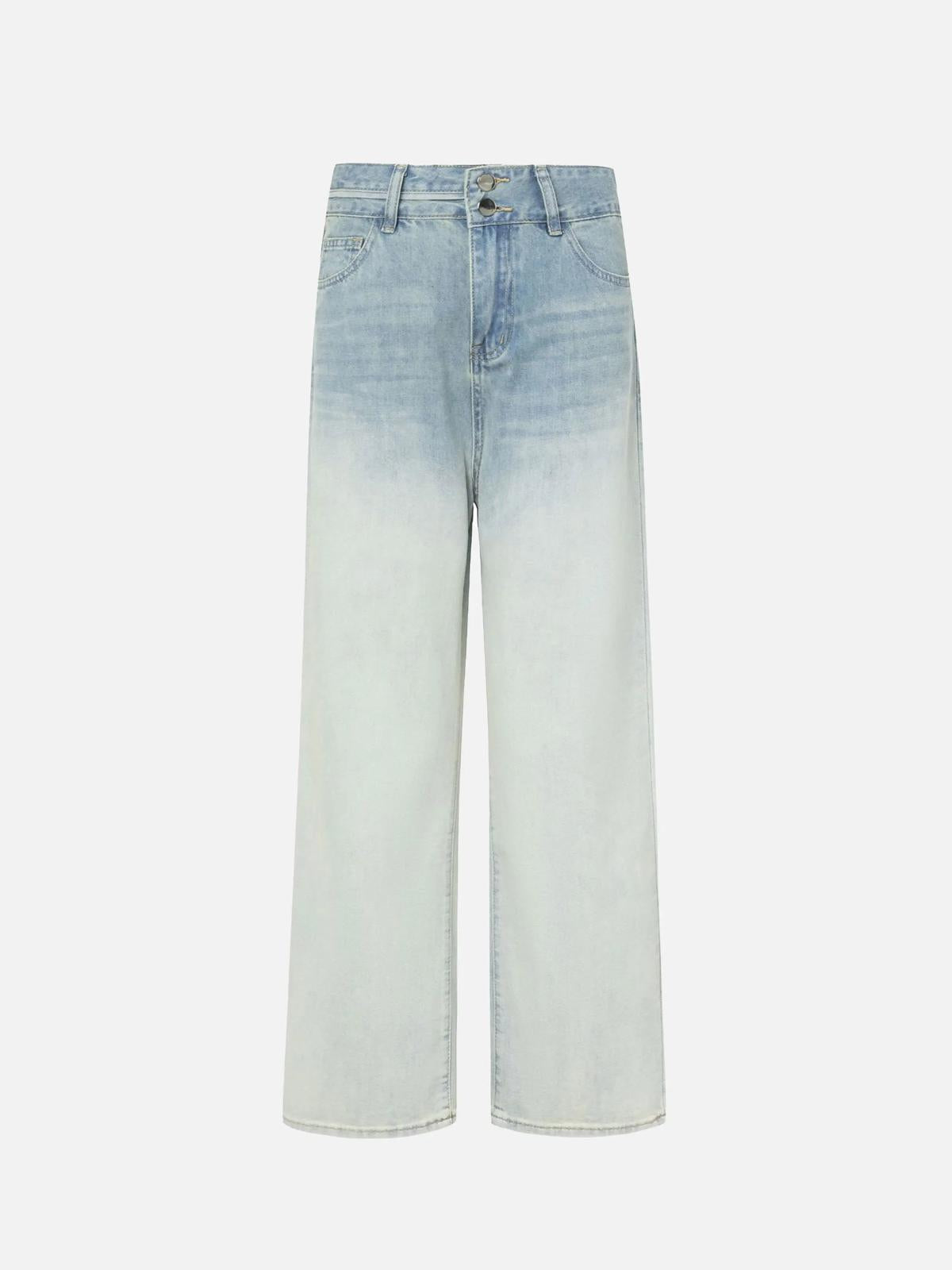 Concert Outfit American Gradient Bleach Wash Vintage Jeans