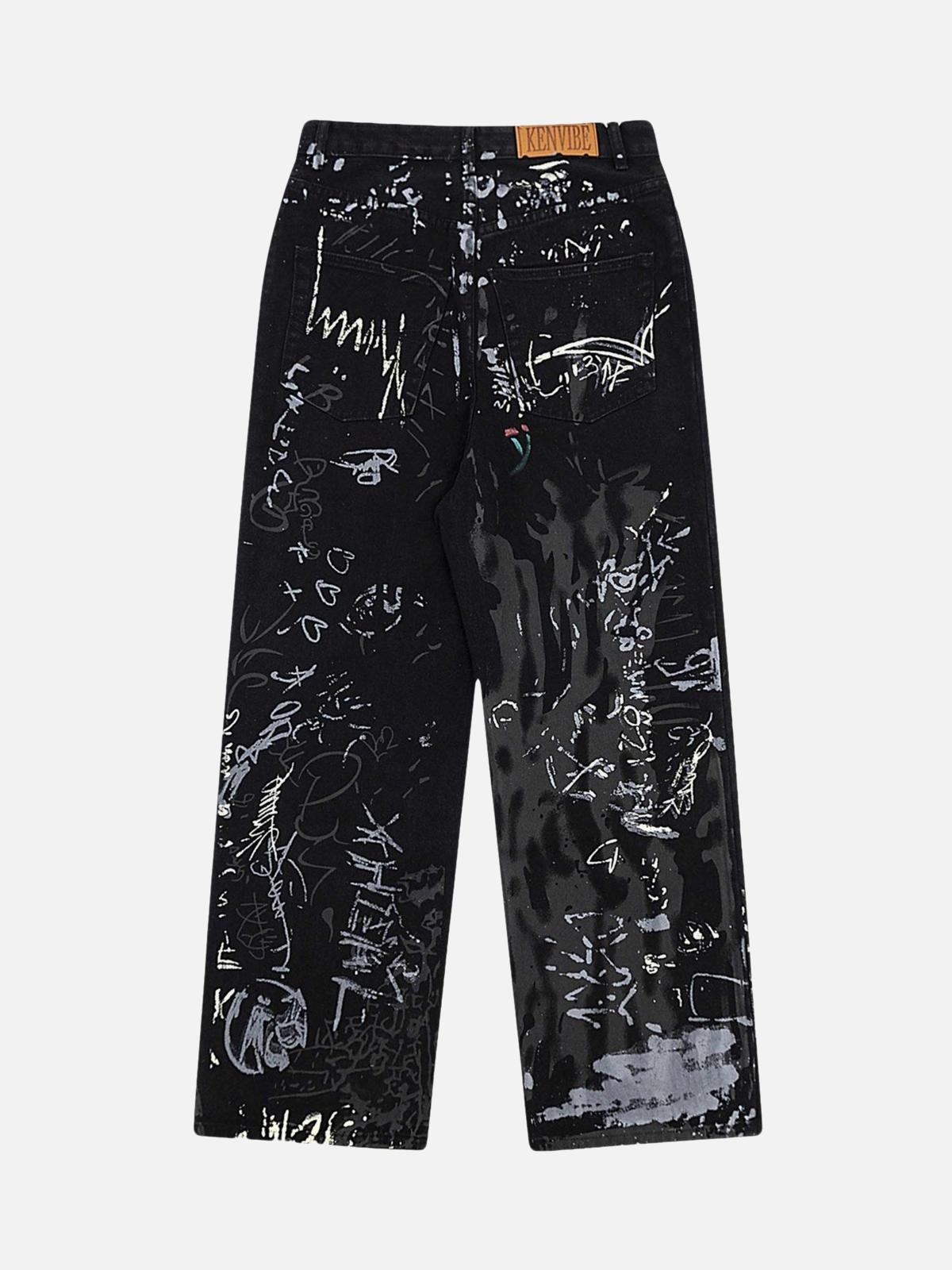 Concert Outfit American Graffiti Letter Print Jeans