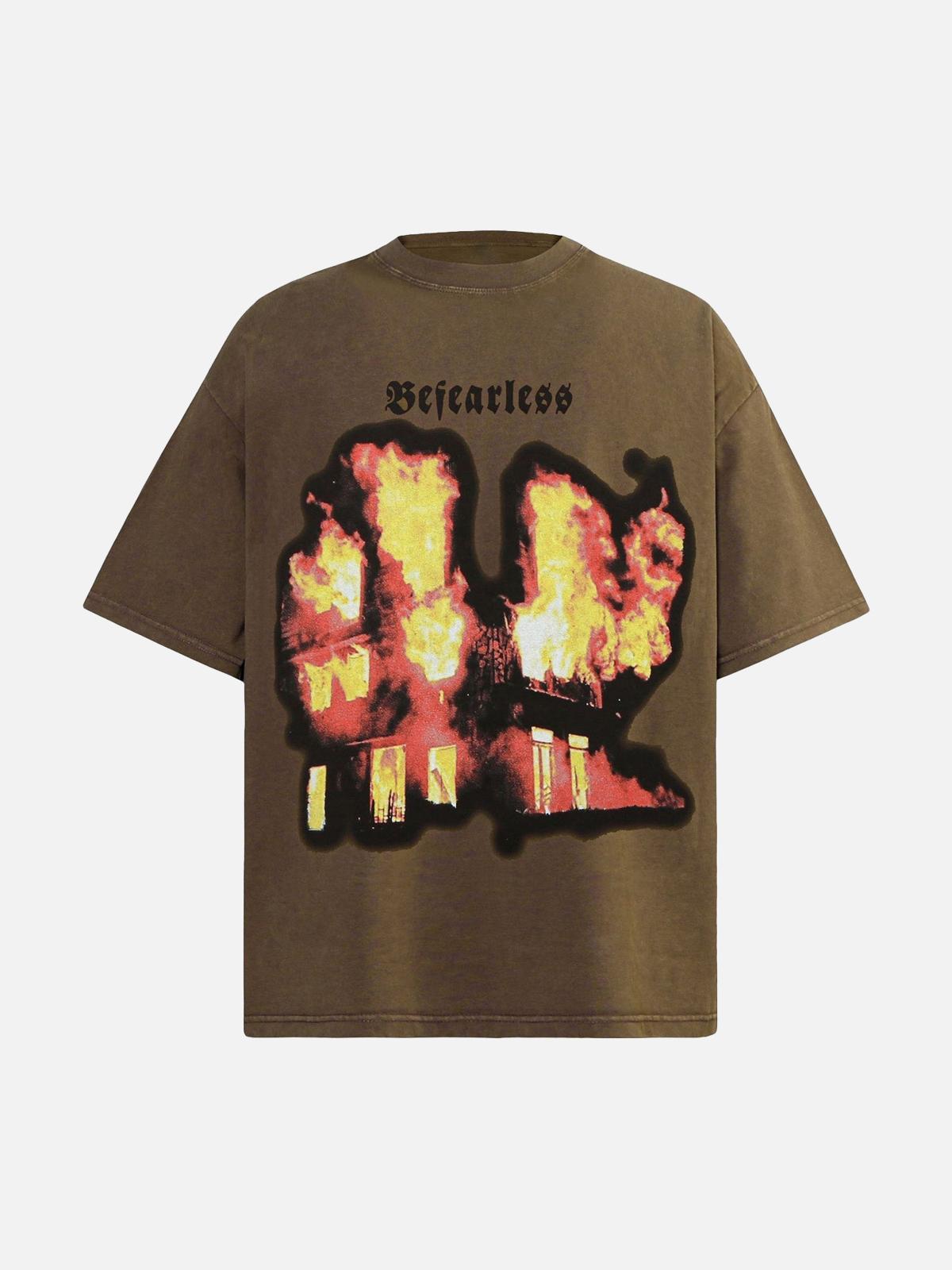 Concert Outfit American High Street Burning Hip Hop T-Shirt