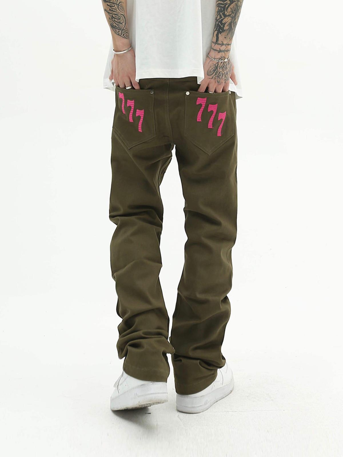 Concert Outfit American High Street Digital Embroidered Jeans