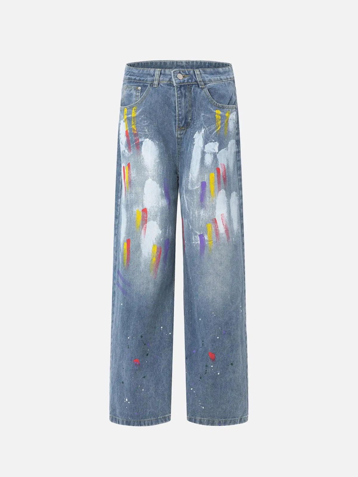 Concert Outfit American Hip-Hop Painted Personalized Jeans